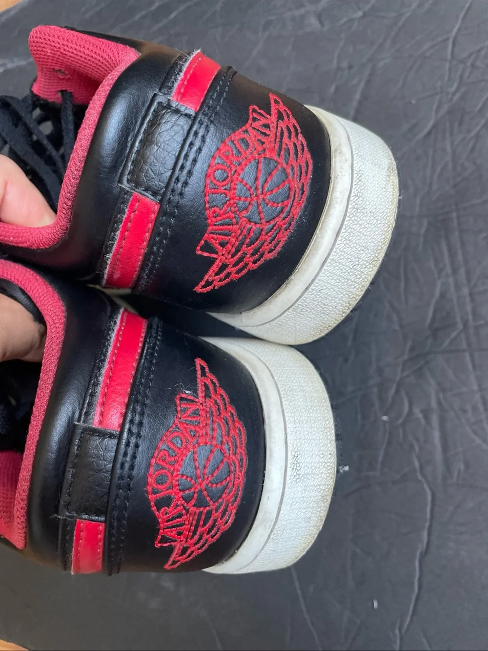 Jordan Air Jordan 1 Low White Toe Black Red White Men's Sz 9 Sneakers 553558-063